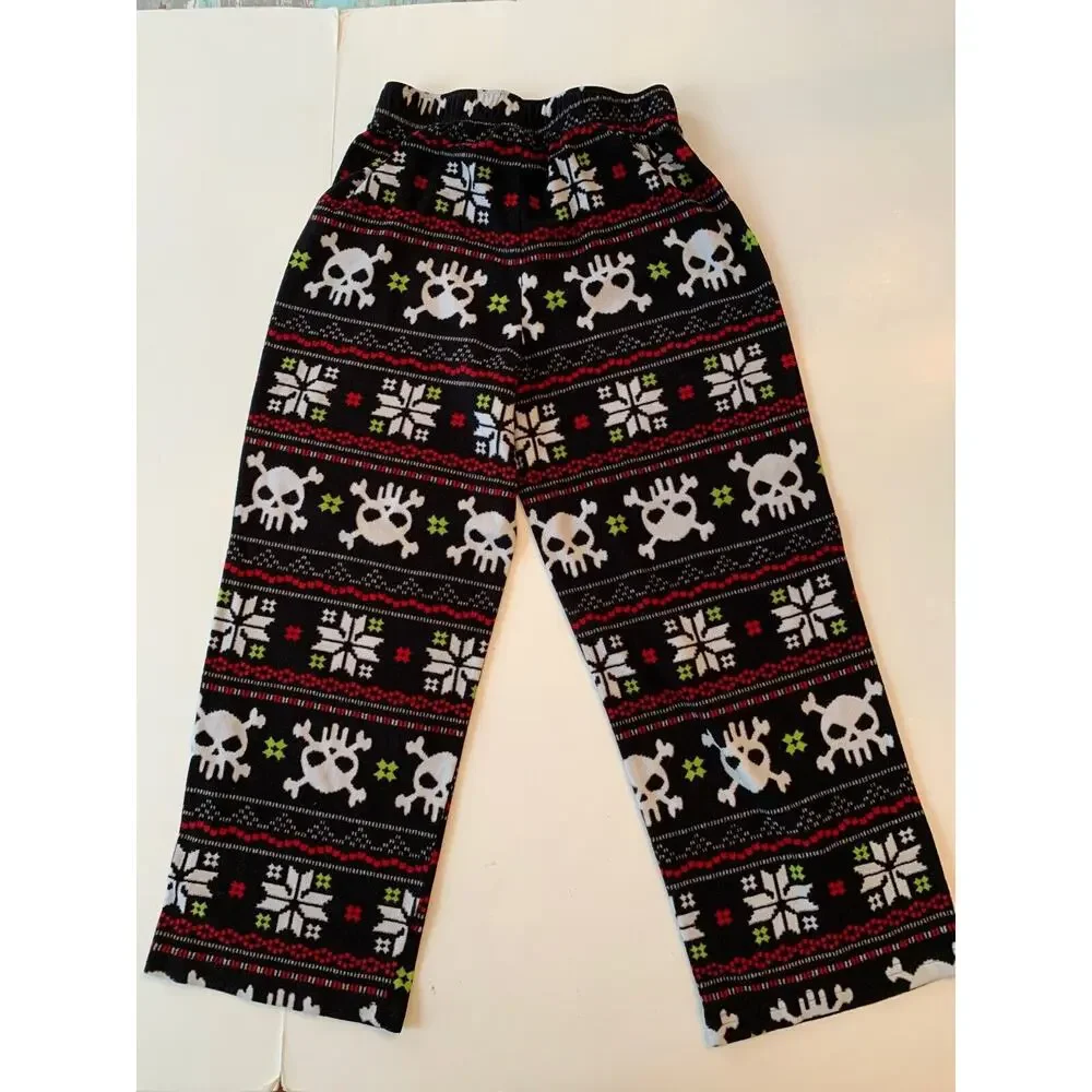 Medium (8/10) Cherokee Sleepwear Kids‎ Youth Fleece Pants Skull Holiday Pattern